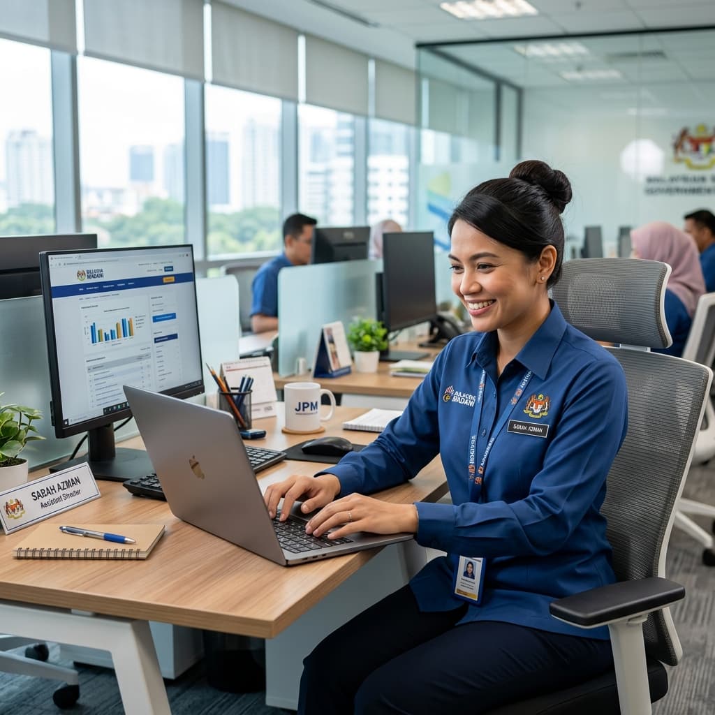 Civil servant at laptop